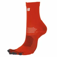 ニューバランス 靴下 5本指 グリップソックス メンズ レディース Newbalance サッカーソックス 日本製 フットボール フットサル スポーツソックス 国産 赤 レッド 5本指靴下 くつ下/LAS45682-RED