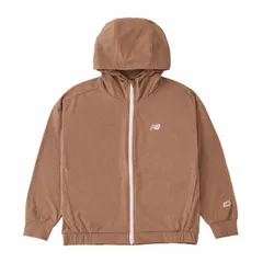 ニューバランス パーカー キッズ ジュニア 130-160cm 子供服 Newbalance UVアクティブ フルジップフーディ 薄手 長袖 吸汗速乾 ブラウン 子ども ジャケット アウター スポーツ  ロゴパーカ キッズウエア  /ABJ45500-GIN