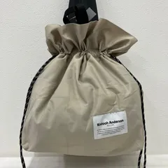 8357　Kinloch Anderson　キンロックアンダーソン　ear PAPILLONNER　イアパピヨネ　ナイロン　2way　バッグ　ベージュ　トートバッグ　ハンドバッグ　ブラック　黒　軽量　大きめ　大容量　巾着　ドロスト　レディース　無地のサムネイル