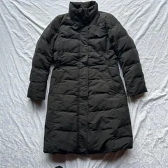 UNIQLO ユニクロ ロングダウンコート M ブラック ダウン42% スタンドカラー 比翼ジップ/スナップ 防寒 アウター 冬 通勤通学 レディース