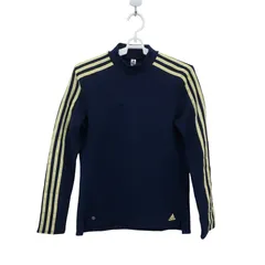 【美品】adidas(アディダス) 長袖モックネックシャツ ネイビー レディース M ゴルフウェア 2512-1306 中古
