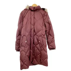 ◆◆LAUREN RALPH LAUREN ダウンコート ロングコート Mサイズ ひし形 ベルト無し アウター ワインレッド