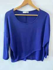 a757⚫︎SHOO.LA.RUE⚫︎ニット⚫︎カットソー⚫︎ニ枚組⚫︎長袖⚫︎アンサンブル⚫︎sizeM⚫︎青x白x黒