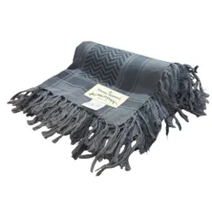 良品 Vivienne Westwood ヴィヴィアンウエストウッド アングロマニア ロゴプリント ストール ショール グレー メンズ レディース 古着 中古 USED