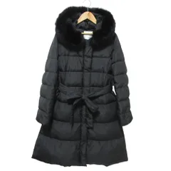 美品 MERCURYDUO マーキュリーデュオ フーデット ボリュームフォックスファー付ダウンコート F ブラック レディース 古着 中古 USED