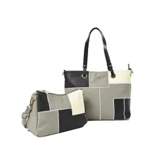 [MORE AUNI] トートバッグ D.KELLY パッチワーク デザイン トート バッグ レディース 大容量 通勤 人気ランキング PUレザー 春 スクエア 合皮 母の日 贈り物 プレゼント SP-140R (GRY) [グレー / SP-140R]