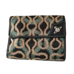 良品 Vivienne Westwood ヴィヴィアンウエストウッド オーブ スクイグル がま口 二つ折り財布 コンパクト ウォレット マルチカラー レディース 古着 中古 USED