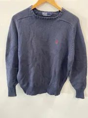 a758⚫︎POLO BY RALPH LAUREN⚫︎ポロ バイ ラルフローレン⚫︎ニット⚫︎セーター⚫︎コットン100%⚫︎ユニセックス⚫︎ポニーロゴ⚫︎sizeS⚫︎ネイビー