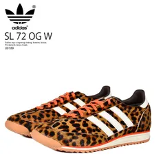 adidas (アディダス) SL 72 OG W ウィメンズ レディース ローカット スニーカー 普段使い カジュアル ストリート レトロ クラシック レオパード ヒョウ柄 DBROWN/OWHITE/SEIMOR ブラウン/ホワイト/オレンジ JI0189