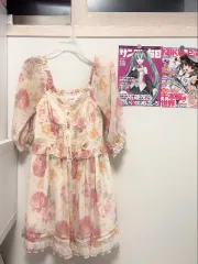 リズリサ フラワー オフショルダー 姫ギャル ピンターst シフォン ワンピース 出品