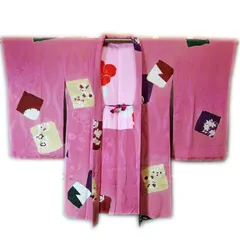 アンティーク　牡丹色の羽織　着丈100ｃｍ　美品