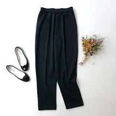 lounge WRAY ラウンジレイ コットン 綿 混 イージーパンツ テーパード センターシーム M 黒 ブラック(126K＋9781)26H