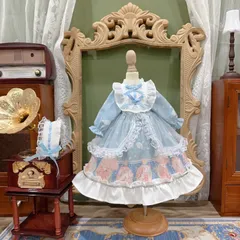 YOSD BJD服 幼SDスーパードルフィー洋服 水色ドレスワンピース