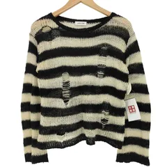 ラグアジェム LAGUA GEM 23ss DAMAGE BORDER KNIT ダメージ ボーダー ニット レディース FREE 