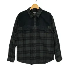 Eddie Bauer エディーバウアー 切替しボタンダウン チェックシャツ 長袖シャツ ボタンダウン China製 Lサイズ カーキ/ブラック