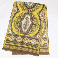 ETRO エトロ イタリア製 ウールシルク ストール イエロー