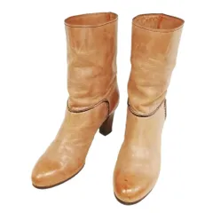 C80 chloe クロエ♪ シンプルな茶×ベージュのショートブーツ（箱・保存