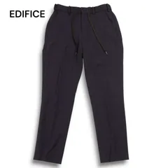 EDIFICE エディフィス 秋冬 ウール混★ 千鳥柄 イージー テーパード スラックス パンツ Sz.S メンズのサムネイル