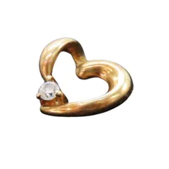 【中古】K18 ノーブランド ハートトップ ダイヤモンド 約0.73g ペンダントトップ ペンダントヘッド ネックレストップ ハートモチーフ ゴールド シンプル レディース A2505032 【無料ギフトラッピング承ります】