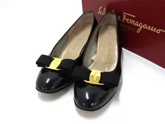 Salvatore Ferragamo フェラガモ ヴァラリボン レザー パンプス 表記サイズ 7(約24.0cm) 靴 シューズ ブラック系 DI2814