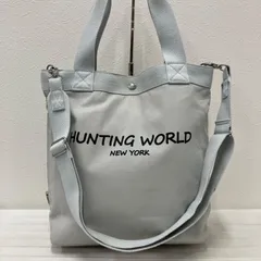 ハンティングワールド　レザー　グレー キャンバス トートバッグ　美品 2026年最新】ハンティングワールド トートバッグの人気アイテム - メルカリ