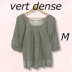 Vert Dense ヴェールダンス トップス カットソー 七分袖 クルーネック カジュアル シンプル おしゃれ レディース グレー M