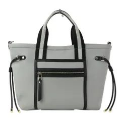 美品 TREASURE TOPKAPI トレジャー トプカピ フロントポケット ネオプレン 2WAY ショルダーバッグ トートバッグ グレー レディース 古着 中古 USED
