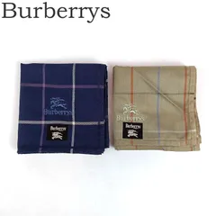 未使用 Burberrys バーバリーズ ハンカチ 2枚セット チェック柄 ロゴ 刺繍 シール付き 新品 メンズ レディース