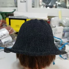 ニット ブラック バケットハット ウール 帽子 冬 61071