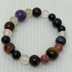 アソート 天然石ブレスレット 7mm玉 内周17cm タイガーアイ リビアングラス チェロアイト他