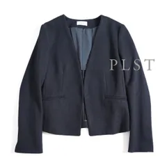 838t*美品 プラステ PLST ウール ノーカラージャケット