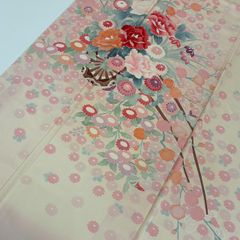D818 訪問着 花模様 正絹 着物 単衣 極美品 - メルカリ