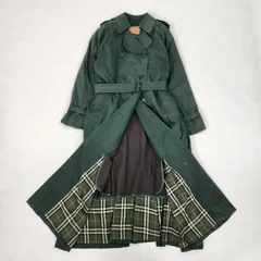 BURBERRY　トレンチコート　BURBERRYS 希少 グリーン カーキ ノバチェック 付属品完備 マキシ丈 ヴィンテージ