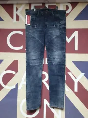 バックル デニム バイカーデニム Indigo 34 サイズ