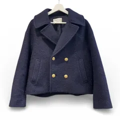 MACPHEE マカフィー シープパイル Pコート 紺色 ネイビー サイズ36 定価¥37400 ダブル 金ボタン ウール混 アウター ショートコート トゥモローランド レディース 冬 ゴーゴー古着久喜倉庫店 草2991