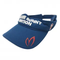 【美品】マスターバニー サンバイザー ブルー×白 立体ロゴ FR   ゴルフウェア MASTER BUNNY EDITION