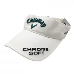 【美品】キャロウェイ サンバイザー 白×グリーン 立体ロゴ FR ゴルフウェア Callaway