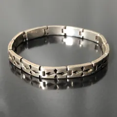 ブレスレット 十字架 クロスデザイン 925刻印 SILVER シルバー 重量約22g 全長約180mm バングル ユニセックス メンズアクセサリー■S189