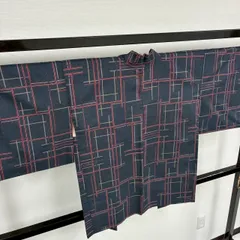 本場大島紬 羽織 一元式 幾何学模様 正絹 着物 MK-2944