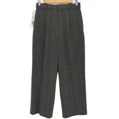 ユニクロ UNIQLO タックワイドパンツ（チェック・丈標準68～70cm） レディース JPN：L 