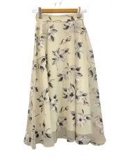 プロポーション ボディドレッシング PROPORTION BODY DRESSING ラバーフラワー フレアスカート M 花柄 アイボリー