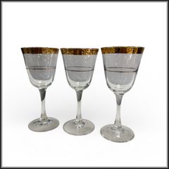 ●Luminarc●リュミナルク●ワイングラス フランス製 金彩 3個セット 中古