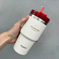 新品  スターバックス スタンレー タンブラー 591ml アイボリー レッド  bei78