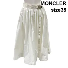 ●◇ モンクレール MONCLER スカート フレア ミモレ丈 バックル 紐 白 ホワイト 38 M 9号 レディース S6A184のサムネイル