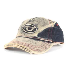 【美品】DIESEL ディーゼル キャップ インディゴ サイズ:FREE | 現行モデル ヴィンテージ ブリーチ加工 デニム ベースボール キャップ (C-SEYMON) | ブランド 帽子【メンズ】【中古】