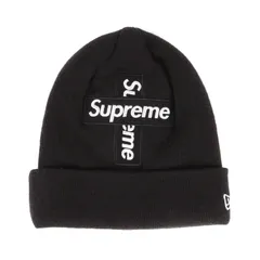 【美品】Supreme シュプリーム ビーニー ブラック 黒 サイズ:FREE | 20AW NEW ERA クロスボックスロゴ ニット ビーニー(Cross Box Logo Beanie) | ブランド 帽子 ニットキャップ【メンズ】【中古】