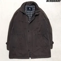 BURBERRY LONDON スタンドカラーコート トレンチコート 中綿入り フード付 ノバチェック ロゴ刺繍 三陽商会 Lサイズ ブラウン 茶系 バーバリーロンドン