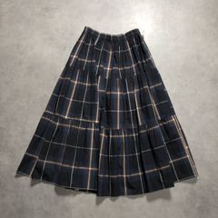 ✴︎着物リメイク✴︎チェック絣✴︎ロングスカート✴︎木綿100