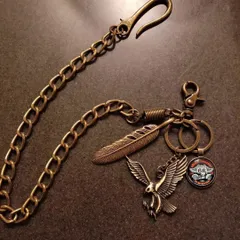 ウォレットチェーン　キーホルダー　アメカジ　ストリート　ゴールド　sk8