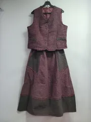 77)キルティング ベスト スカート セットアップ